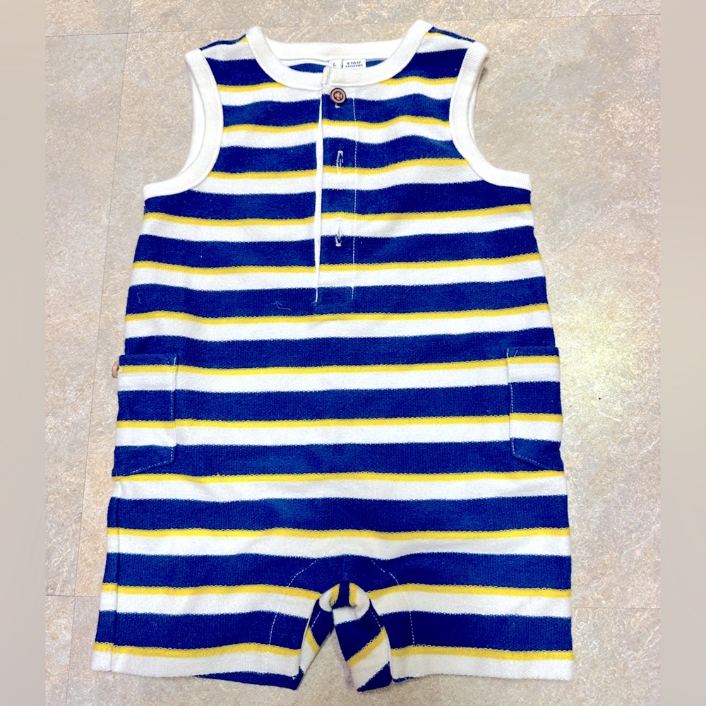 Janie and Jack- Sleeveless Striped One- Piece- 6-12mo